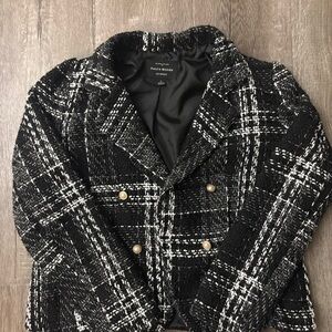 Haute Monde Black and White Tweed Blazer